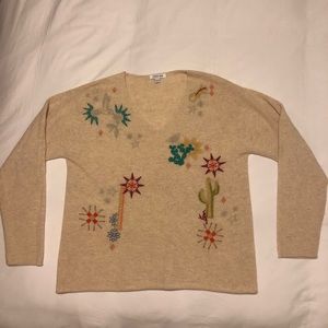 Johnny Was Cashmere V neck sweater